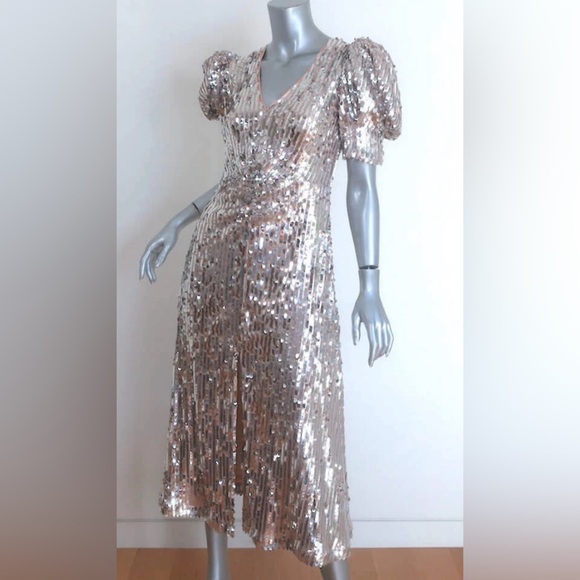ROTATE Sierena Silver Sequin Maxi, 10 - Picture 2 of 7